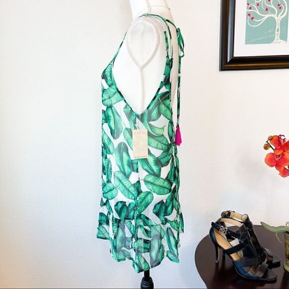 🍋 Miken • NWT Printed Ruffle Hem Cover-Up Dress Size Small - Picture 5 of 11